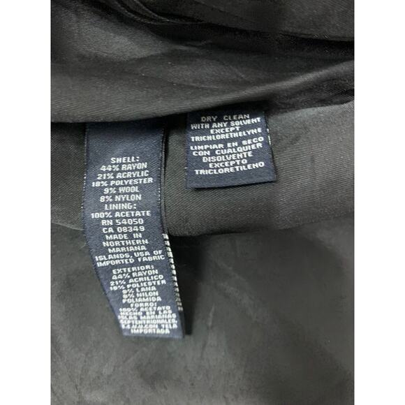 Jones New York Signature Tweed Woven Jacket Black White Plaid Petite 2 Preppy - Picture 10 of 15